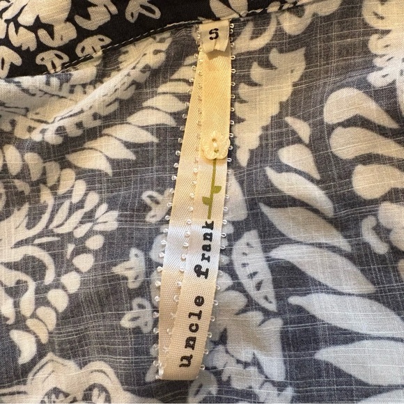 Uncle Frank Button Down Tie Waist Swing Shirtdress, Navy/White Paisley Print, Sm - Picture 13 of 15